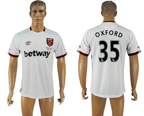 West Ham United 35 Oxford Away Soccer Club Jersey