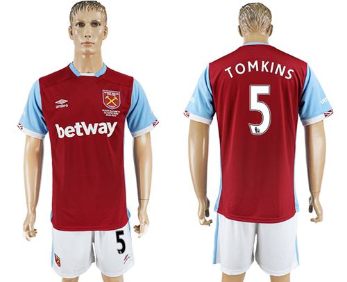 West Ham United 5 Tomkins Home Soccer Club Jersey