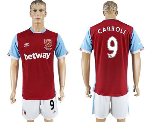 West Ham United 9 Carroll Home Soccer Club Jersey