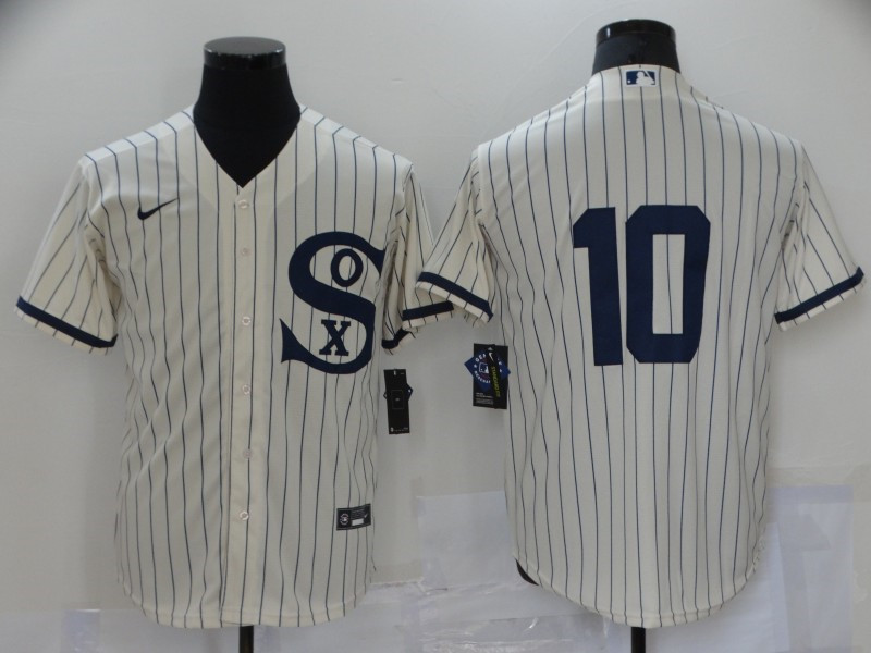 White Sox 10 Yoan Moncada Cream Nike 2021 Field Of Dreams Player Cool Base Jersey