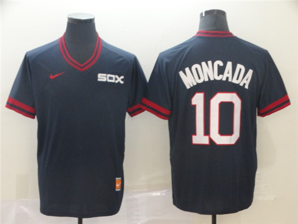 White Sox 10 Yoan Moncada Navy Throwback Jersey