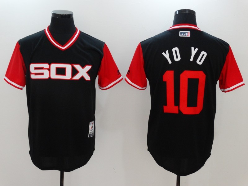 White Sox 10 Yoan Moncada YoYo Majestic Black 2017 Players Weekend Jersey