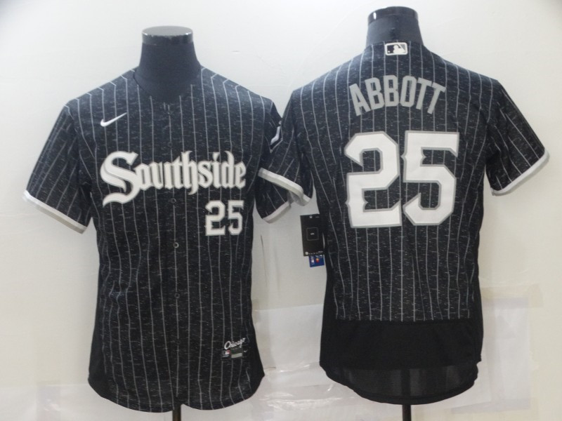 White Sox 25 Jeff Abbott Black 2021 City Connect Flexbase Jersey