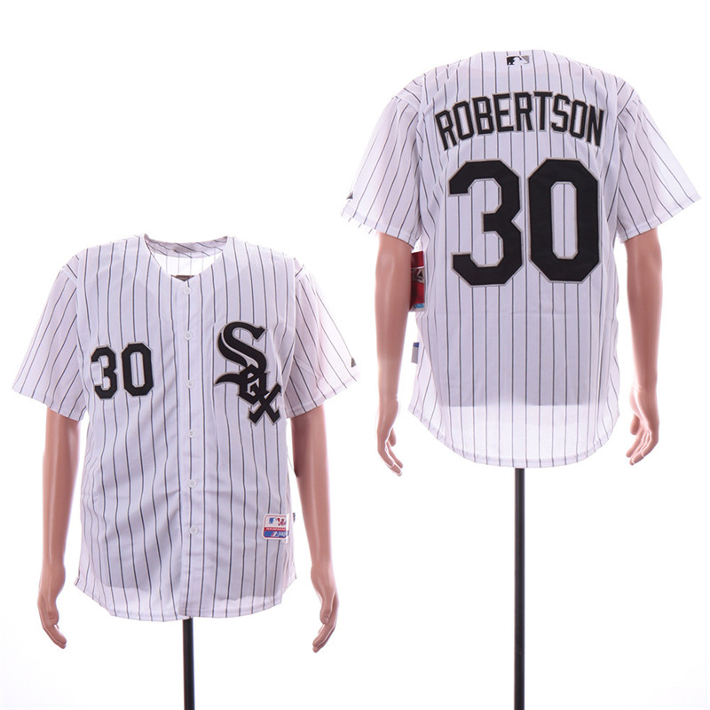 White Sox 30 David Robertson White Cool Base Jersey