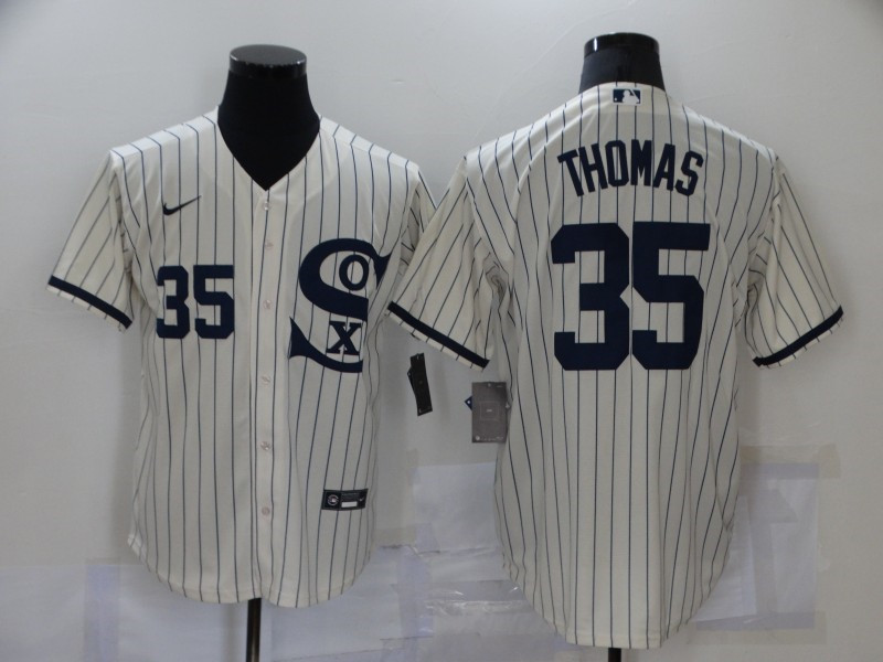 White Sox 35 Frank Thomas Cream Nike 2021 Field Of Dreams Cool Base Jersey