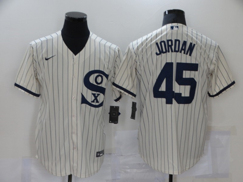 White Sox 45 Jordan Cream Nike 2021 Field Of Dreams Cool Base Jersey