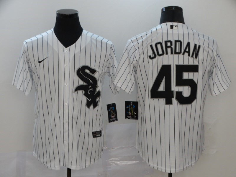 White Sox 45 Michael Jordan White 2020 Nike Cool Base Jersey