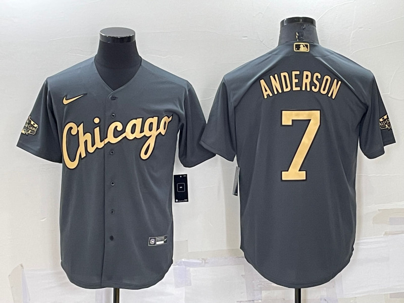 White Sox 7 Tim Anderson Charcoal Nike 2022 MLB All Star Cool Base Jersey