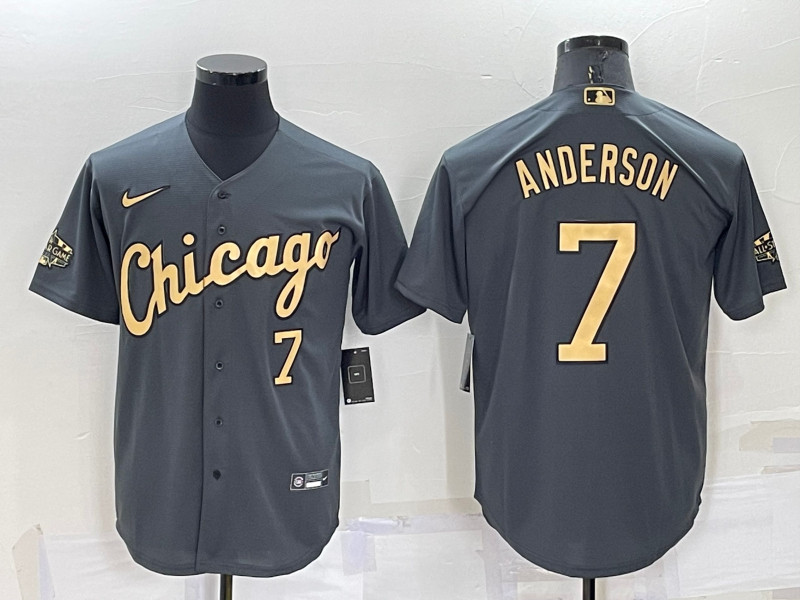 White Sox 7 Tim Anderson Charcoal Nike 2022 MLB All Star Cool Base Jerseys