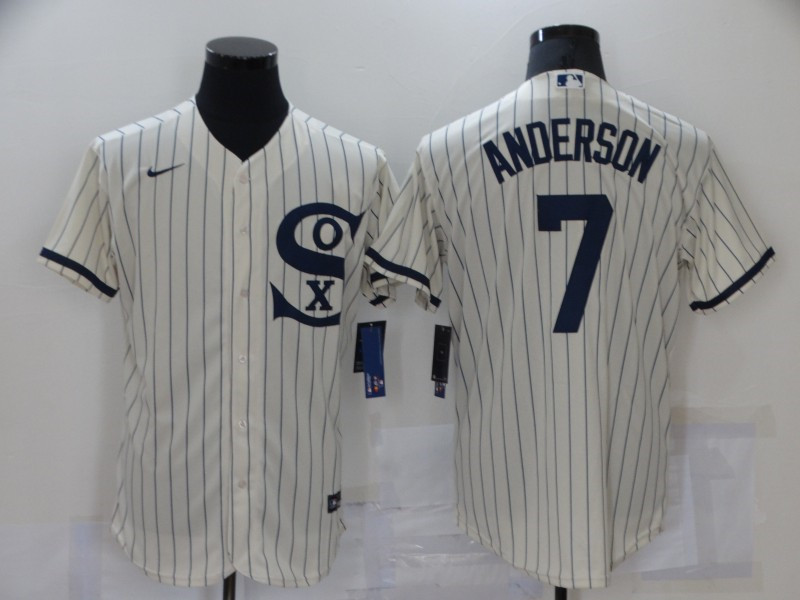 White Sox 7 Tim Anderson Cream Nike 2021 Field Of Dreams Flexbase Jersey