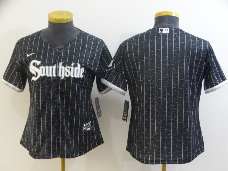 White Sox Blank Black Women 2021 City Connect Cool Base Jersey