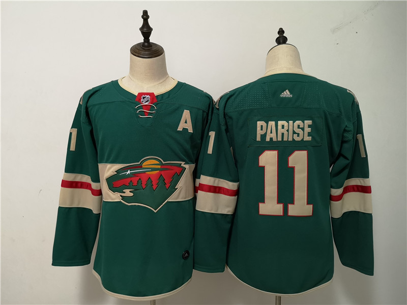 Wild 11 Zach Parise Green Women Adidas Jersey