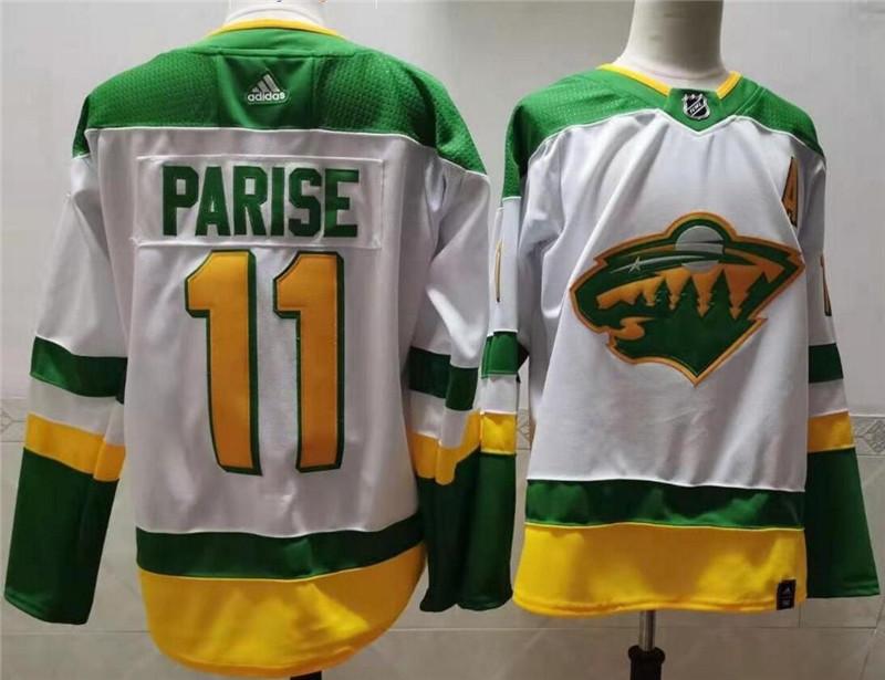 Wild 11 Zach Parise White 2020 21 Reverse Retro Adidas Jersey