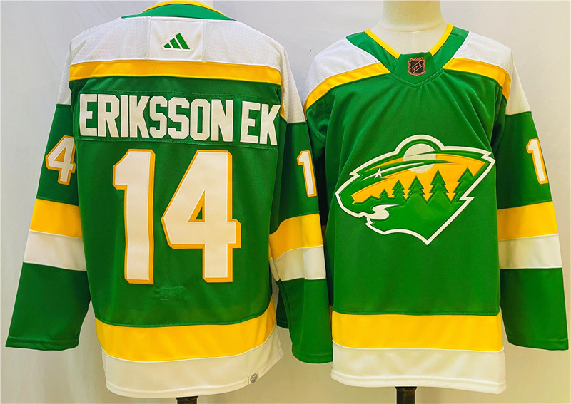 Wild 14 Joel Eriksson Ek Green Reverse Retro Adidas Jersey