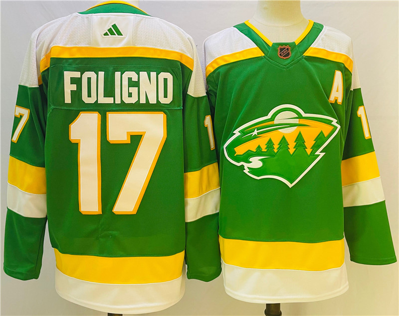 Wild 17 Marcus Foligno Green 2022 23 Reverse Retro Adidas Jersey