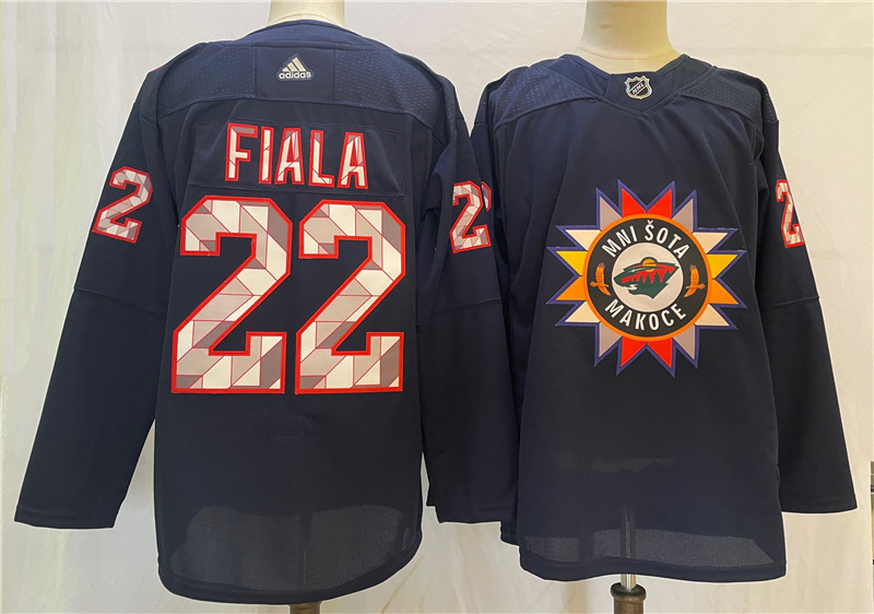 Wild 22 Kevin Fiala Navy 2022 Adidas Jersey