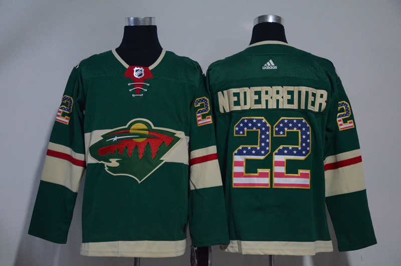 Wild 22 Nino Niederreiter Green USA Flag  Jersey