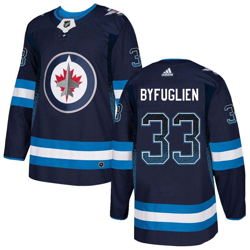 Winnipeg Jets 33 Dustin Byfuglien Navy Drift Fashion  Jersey