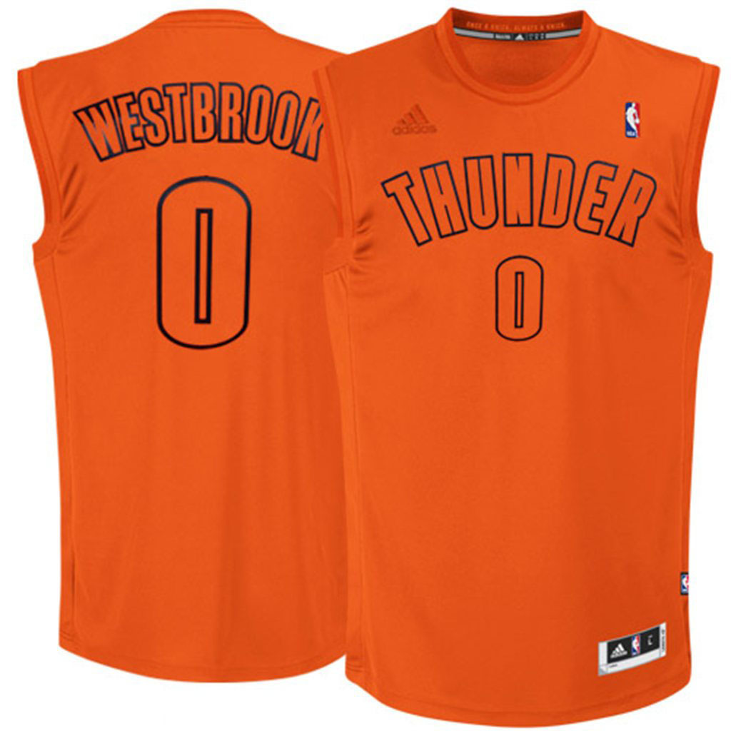 Russell Westbrook Oklahoma City Thunder Winter Court Swingman Jersey Orange