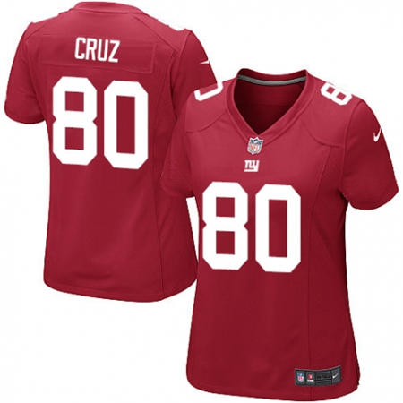 WoMen  New York Giants 80 Victor Cruz Red Alternate Stitched NFL Jersey