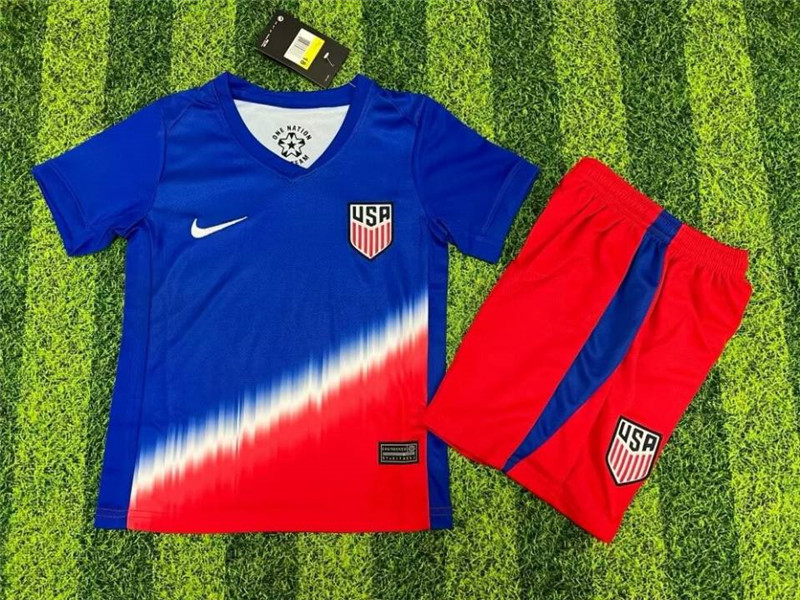 Women's American Team Custom 2024 25 Royal Away Soccer Jersey Suit
