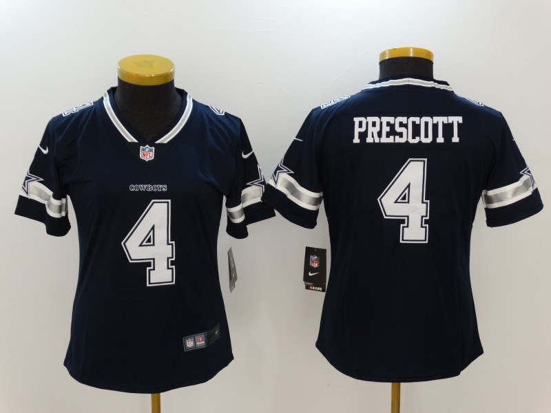 Women's  Dallas cowboys #4 Dak Prescott Blue 2017 Vapor Untouchable Limited Jersey