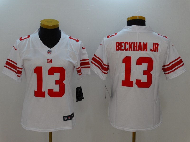Women's  New York Giants #13 Odell Beckham Jr White 2017 Vapor Untouchable Limited Stitched Jersey