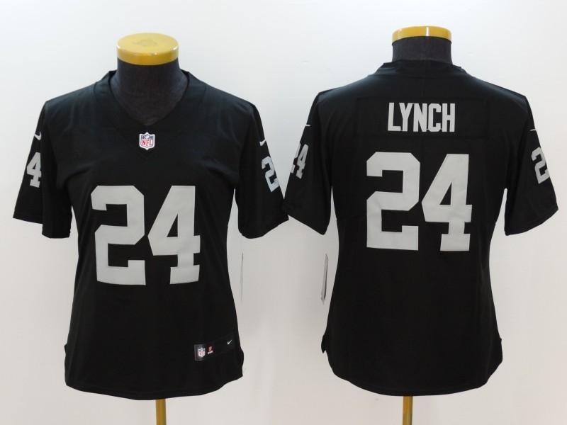 Women's  Oakland Raiders #24 Marshawn Lynch Black 2017 Vapor Untouchable Limited Stitched Jersey