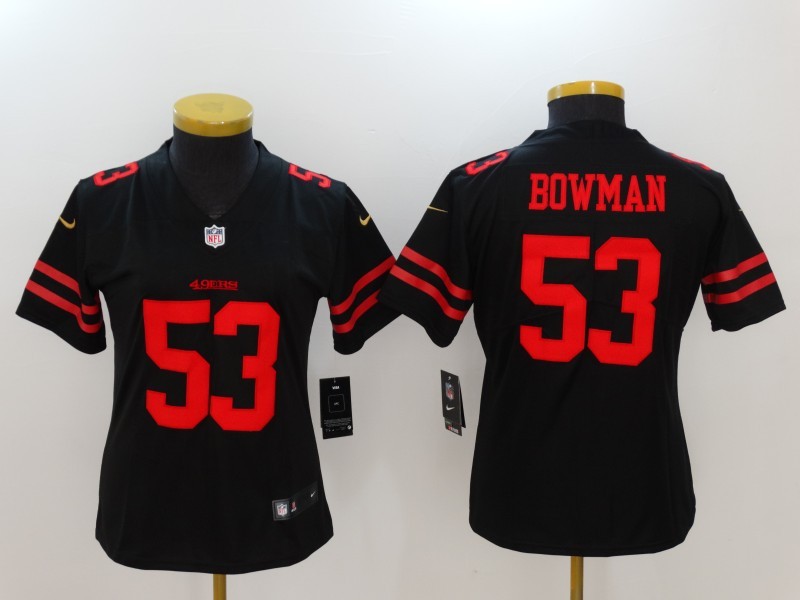 Women's  San Francisco 49ers #53 NaVorro Bowman Black 2017 Vapor Untouchable Limited Stitched Jersey