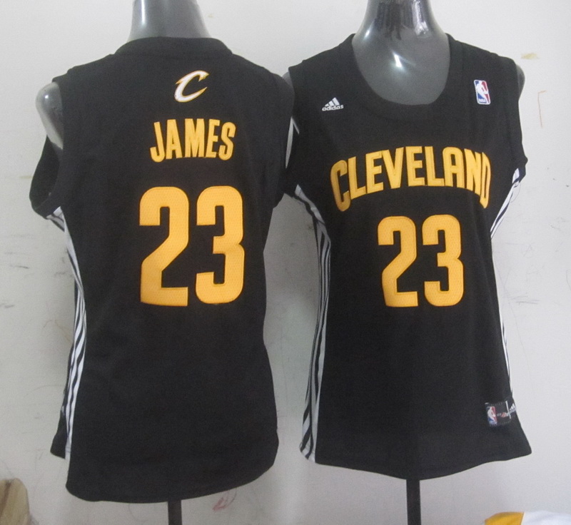 Women Cleveland Cavaliers 23 Lebron James CAVS Revolution 30 Swingman Black Jersey