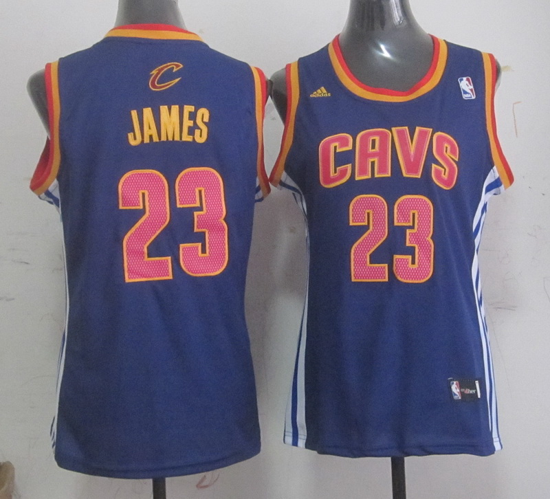 Women Cleveland Cavaliers 23 Lebron James CAVS Revolution 30 Swingman Blue Jersey