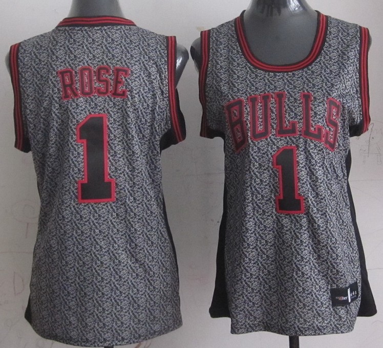 Women NBA Chicago Bulls 1 Derrick Rose Static Fashion Swingman Jersey