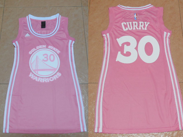 Women NBA Golden State Warriors 30 Stephen Curry Black Pink Jersey