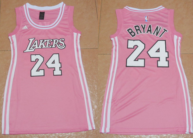 Women NBA Los Angeles Lakers 24 Kobe Bryant Pink Dress Jersey