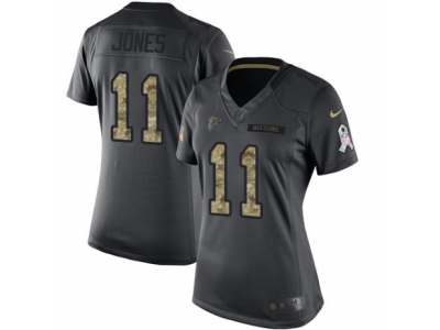 Women  Atlanta Falcons 11 Julio Jones Limited Black 2016 Salute to Service NFL Jersey