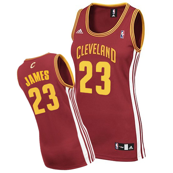 Womens Cleveland Cavaliers 23 Lebron James Womens Swingman Road Wine Jersey