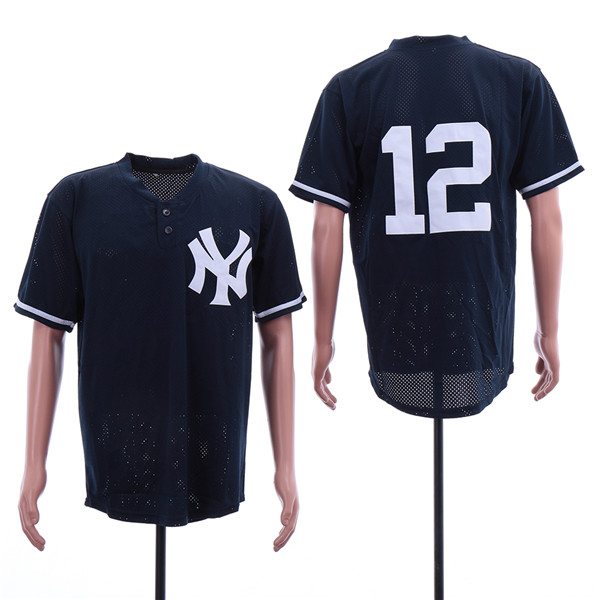 Yankees 12 Wade Boggs Navy Mesh BP Jersey