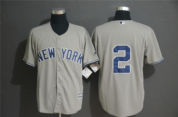 Yankees 2 Derek Jeter Gray Cool Base Jersey