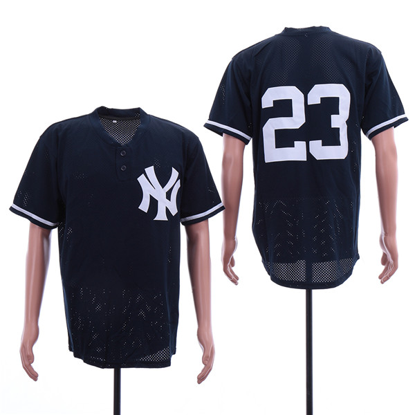 Yankees 23 Don Mattingly Navy Mesh BP Jersey