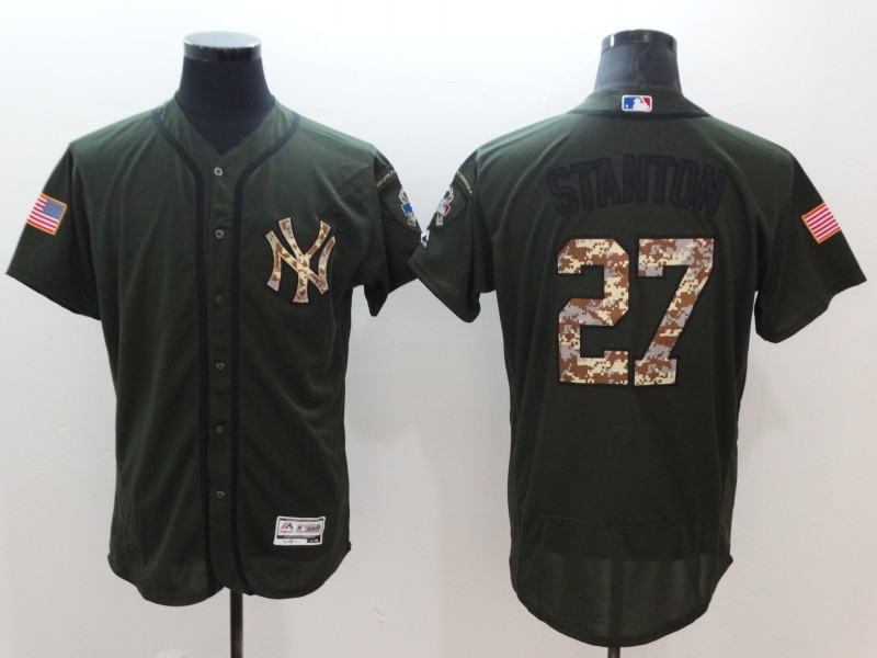 Yankees 27 Giancarlo Stanton Olive Flexbase Jersey