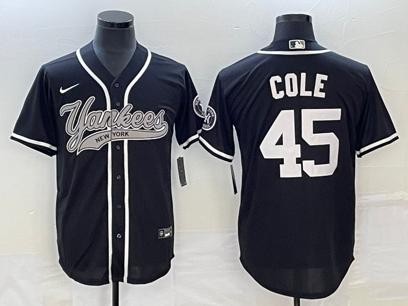 Yankees 45 Gerrit Cole Black Cool Base Jersey