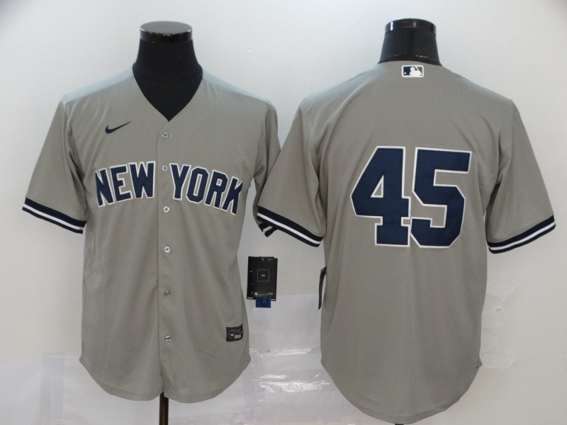 Yankees 45 Gerrit Cole Gray 2020 Nike Cool Base Replica Player Jersey