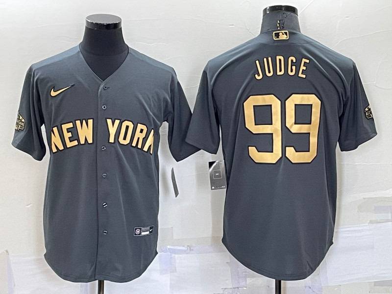 Yankees 99 Aaron Judge Charcoal Nike 2022 MLB All Star Cool Base Jerseys