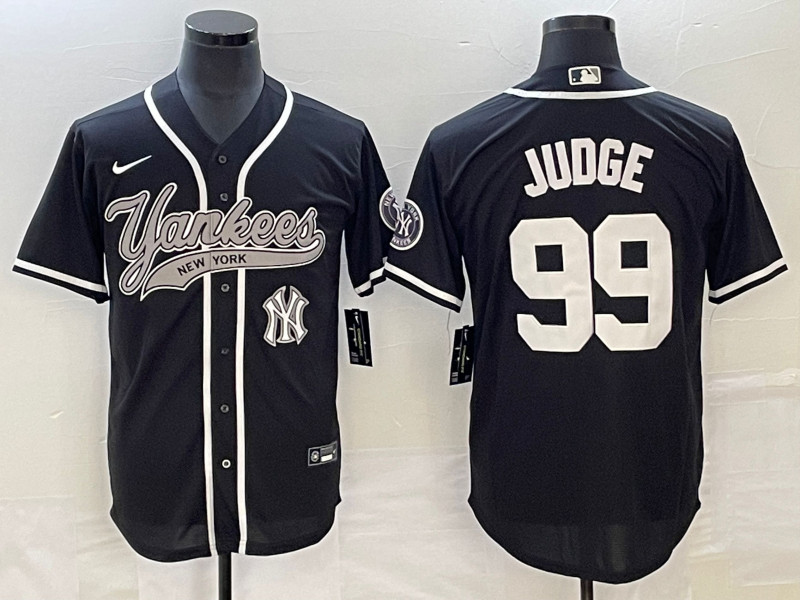 Yankees 99 Aaron Judge Logo Black Cool Base Jersey