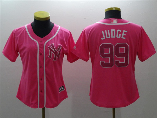 Yankees 99 Aaron Judge Pink Women Cool Base Jersey