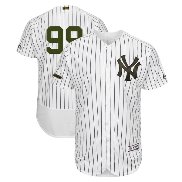 Yankees 99 Aaron Judge White 2018 Memorial Day Flexbase Jersey