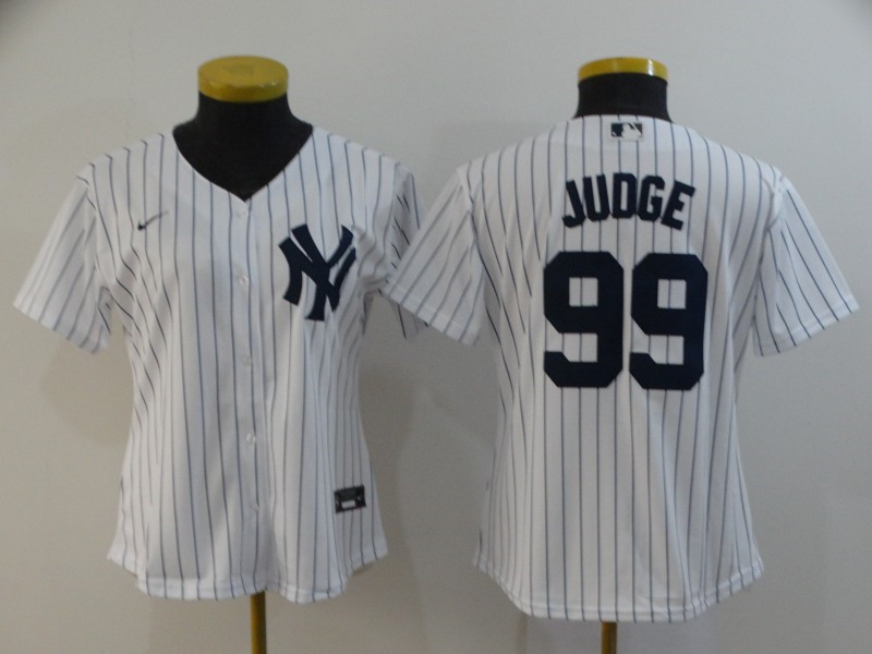 Yankees 99 Aaron Judge White Women 2020 Nike Cool Base Jersey