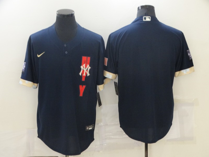 Yankees Blank Navy Nike 2021 MLB All Star Cool Base Jersey