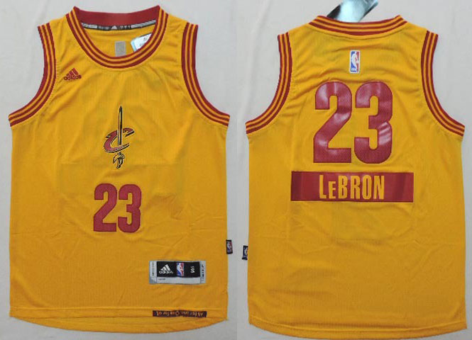 Youth 2014 15 Christmas Day jersey Cleveland Cavaliers 23 LeBron James  Gold Swingman Alternate Youth Jersey