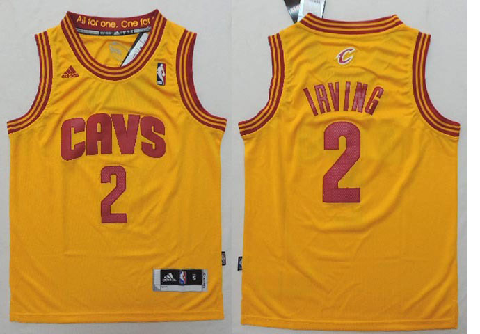 Youth  NBA Cleveland Cavaliers 2 Kyrie Irving New Revolution 30 Alternate Yellow Youth Jersey